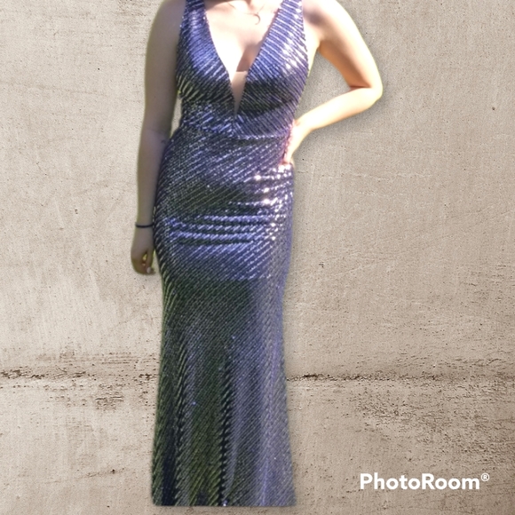 LaFemme Dresses & Skirts - Purple Sequin Prom Dress